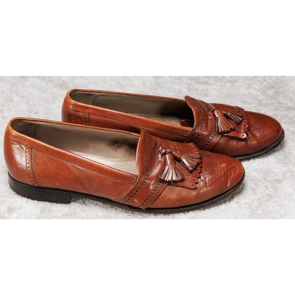 Bally Brown Leather Kiltie Tassle Loafers Slip On Shoes Mens Size 9 Mismatch main image 14